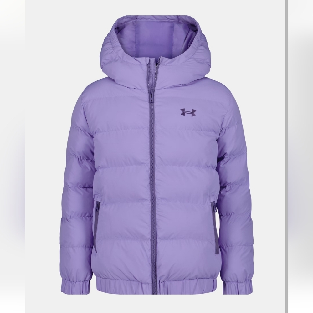 NWT Kid's Under Armour Lavender Hooded Puffer Jacket